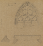 216903 Afbeelding van het ontwerp voor het negende noordelijke venster met tracering van het schip in de Jacobikerk te ...